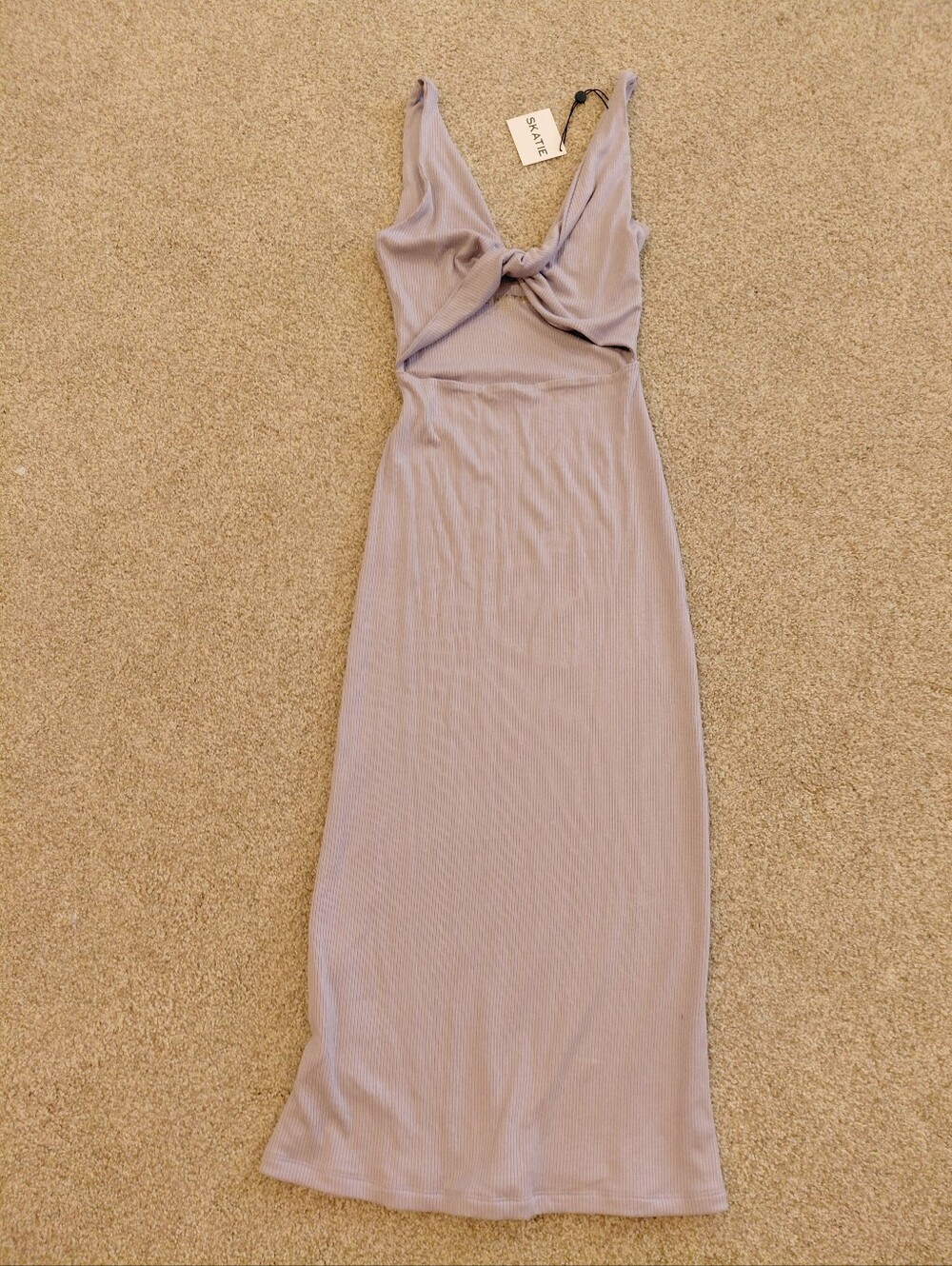 Skatie Lavender Twist-Front Maxi Dress